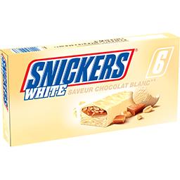Snickers Snickers Barres glacées white saveur chocolat blanc la boîte de 6 barres de 44,6ml - 267,6ml