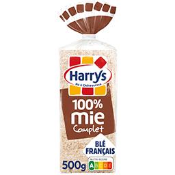 Harry's Harrys Pain de mie sans croûte 100% Mie Complet le paquet de 20 tranches - 500g