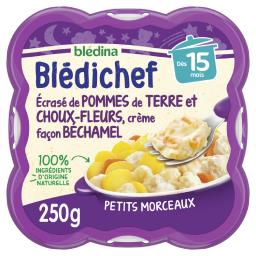 Blédina Blédina Blédichef - Ecrasé pommes de terre choux-fleurs, béchamel, dès 15 mois l'assiette de 230g
