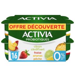 Danone Danone - Activia Lait fermenté au bifidus aux fruits 0% les 16 pots de 125 g - Offre Découverte
