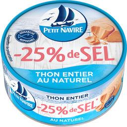 Petit Navire Petit navire Thon entier au naturel -25% de sel la boîte 112g