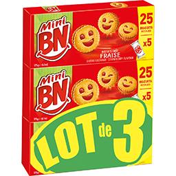 BN BN Mini - Biscuits goût fraise le lot de 3 boites de 175 g