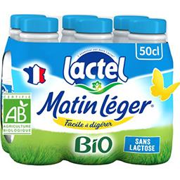 Lactel Lactel Lait Matin Léger demi-écrémé BIO sans lactose les 6 bouteilles de 50 cl