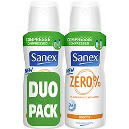 Sanex Sanex Zéro % - Déodorant Sensitive 24 h les 2 bombes de 100 ml - Duo Pack