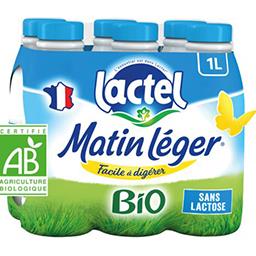 Lactel Lactel Lait Matin Léger demi-écrémé BIO sans lactose les 6 bouteilles de 1 l