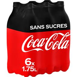 Coca Cola Coca-Cola Soda sans sucres les 6 bouteilles de 1,75 l