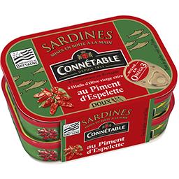 Connetable Connétable Sardines à l'huile d'olive au piment d'Espelette les 2 boites de 115 g