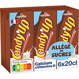 Candia Candia Candy'Up - Boisson lactée chocolatée allégée en sucres les 6 briques de 20 cl