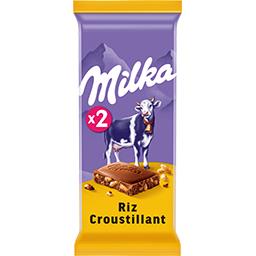 Milka Milka Chocolat au lait riz croustillant les 2 tablettes de 100 g