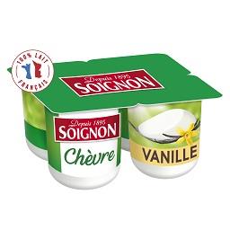 Soignon Soignon Yaourt au lait de chèvre vanille les 4 pots de 125 g