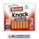 Monique Ranou Saucisses Knack pur porc sel réduit le paquet de 10 - 350 g