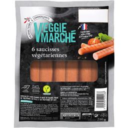 Veggie Marché Saucisses végétariennes le paquet de 6 - 210 g