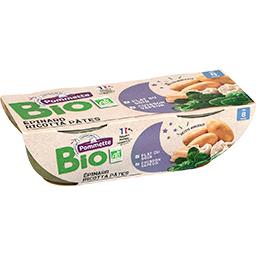Bio Pommette Epinard ricotta pâtes BIO, dès 8 mois les 2 bols de 200 g