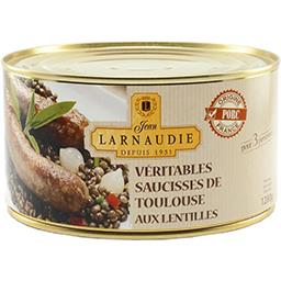 Jean Larnaudie Véritable saucisses de Toulouse aux lentilles la boite de 1,28 kg
