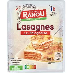 Monique Ranou Lasagnes à la bolognaise la barquette de 1 kg