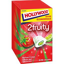 Hollywood Chewing gum Max parfums fraises citron vert sans suc... les 3 boites de 22 g