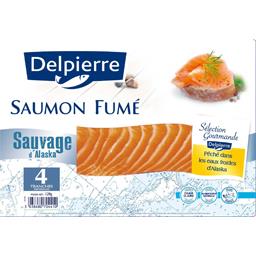 Delpierre Saumon fumé sauvage d'Alaska le paquet de 4 tranches - 120 g