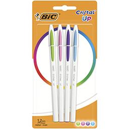 Bic Stylo bille Cristal Up 4 couleurs fun assorties le stylos