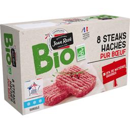 Bio Jean Rozé Steaks hachés pur bœuf BIO 15% MG les 8 steaks de 100 g