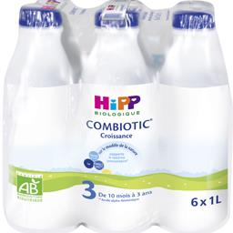 Lait de suite bio de 10 mois à 3 ans Lait de suite bio de 10 mois à 3 ans ,HIPP,les 6 bouteilles de 1l