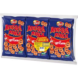 Vico Monster Munch - Biscuits apéritif goût ketchup les 4 sachets de 85 g