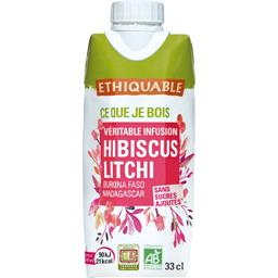 Ethiquable Véritable infusion hibiscus litchi sans sucres ajout... la brique de 33 cl