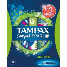 Tampax Compak - Tampons Pearl super la boite de 8