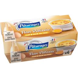 Flan pâtissier aux œufs extra frais Flan pâtissier aux œufs extra frais,PATURAGES,les 4 pots de 100g