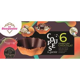 Coupes à garnir parfum chocolat Coupes à garnir parfum chocolat,LA BASQUAISE,la boite de 6 - 105g