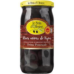 Le brin d'olivier Olives noires AOP Nyons le bocal de 230 g net égoutté