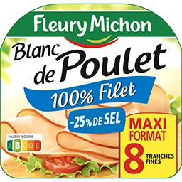 Fleury Michon Blanc de poulet cuit de qualité supérieur la barquette de 8 tranches - 240 g