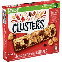 Nestlé Céréales Clusters - Barre de céréales chocolat croquant les 4 barres de 35 g