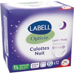 Labell Culottes nuit Optivie Medium le paquet de 12