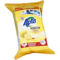 Activ' - Lingettes nettoyantes multi-surfaces citrus mandarine Activ' - Lingettes nettoyantes multi-surfaces citrus mandarine,APTA,le paquet de 100