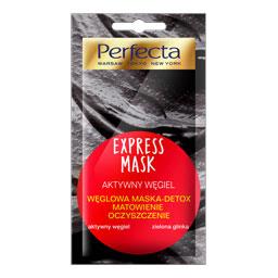 Perfecta Express Mask Aktywny Węgiel Węglowa maska detox na twarz, szyję , dekolt 8 ml