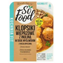 Kuchnia Fit Klopsiki wieprzowe z inuliną w sosie myśliwskim z kaszą gryczaną 330 g
