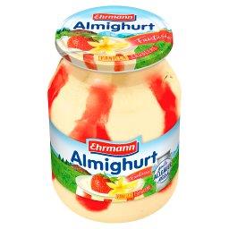 Jogurt o smaku waniliowym z wsadem o smaku truskawkowym