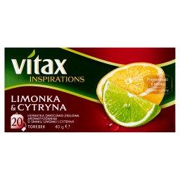 Inspirations Herbatka owocowo-ziołowa aromatyzowana o smaku limonki i cytryny 40 g (20 x 2 g)