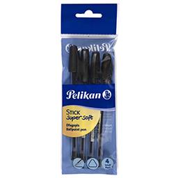 Pelikan Długopis Stick Super Soft czarny 4 szt.