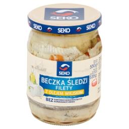 Beczka śledzi Filety z olejem wiejskim 550 g