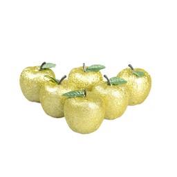 Jabłuszka brokatowe (6 szt.) złote