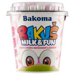 Bakuś Milk & Fun Jogurt o smaku waniliowym z piankami 125 g