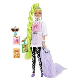 Barbie Extra Lalka Biała tunika/Neonowe zielone włos...