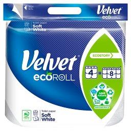 EcoRoll Delikatnie Biały Papier toaletowy 4 rolki