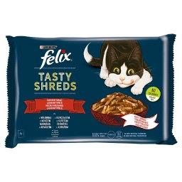 Tasty Shreds Karma dla dorosłych kotów wiejskie smaki w sosie 320 g (4 x 80 g)