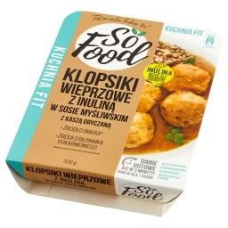Kuchnia Fit Klopsiki wieprzowe z inuliną w sosie myśliwskim z kaszą gryczaną 330 g