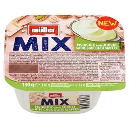 Mix Jogurt o smaku pistacjowym z wafelkami z kremem mlecznym oblanymi białą czekoladą 130 g