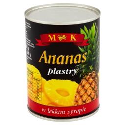 Ananas plastry w lekkim syropie 565 g