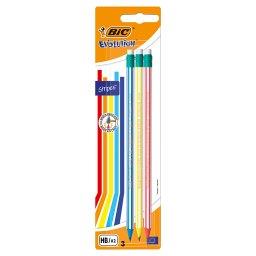 Evolution Stripes Bezdrzewny ołówek grafitowy z gumką HB 3 sztuki