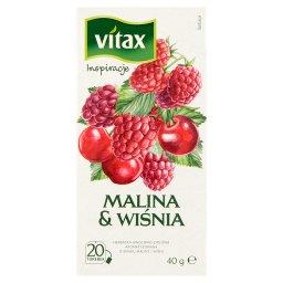 Inspiracje Herbatka owocowo-ziołowa aromatyzowana o smaku maliny i wiśni 40 g (20 x 2 g)